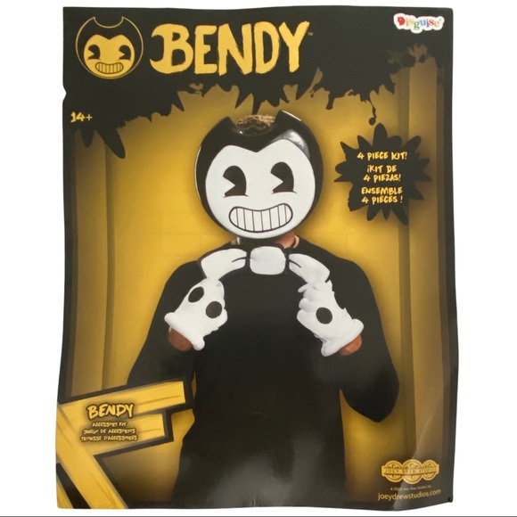 🎃 Bendy And The Ink Machine Gloves Mask Tie Costume Kit - Picture 8 of 12